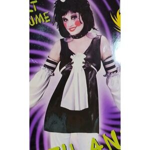 Goth Ann Halloween Costume  Sm/Md Adult 11 Piece‎ Gothic Fun World Black White